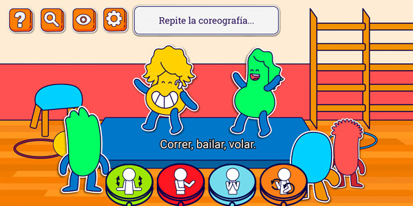 Captura del videojuego en la que se visualizan varios personajes realizando una coreografía